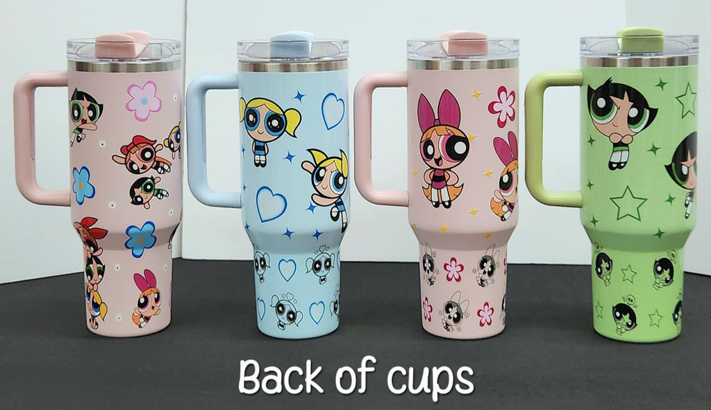POWERPUFF GIRLS Stainless Steel Tumbler Cups | 40 oz | Bubbles, Blossom, Buttercup