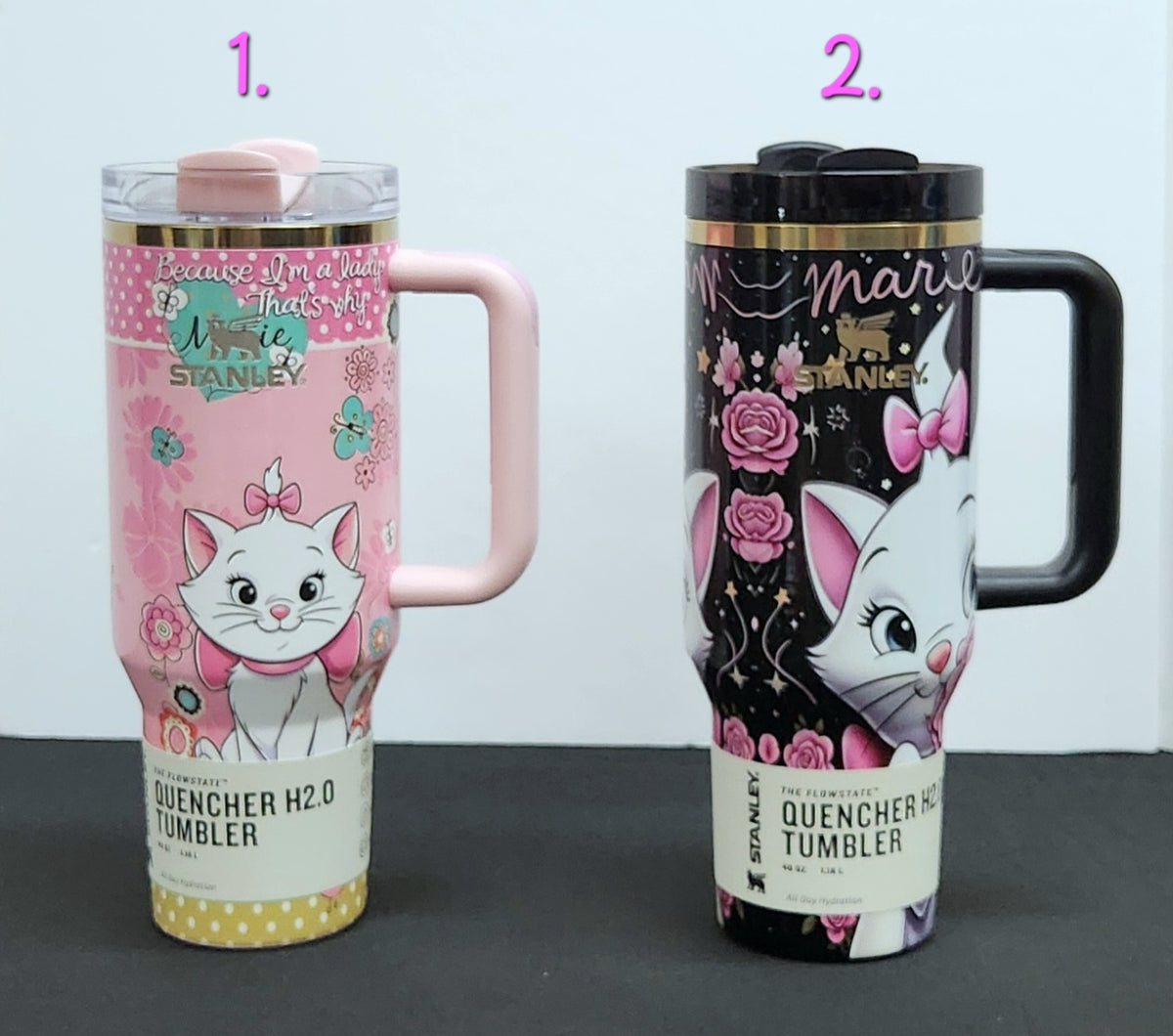 MARIE Stainless Steel Tumbler Cups | 40 oz | White Cat