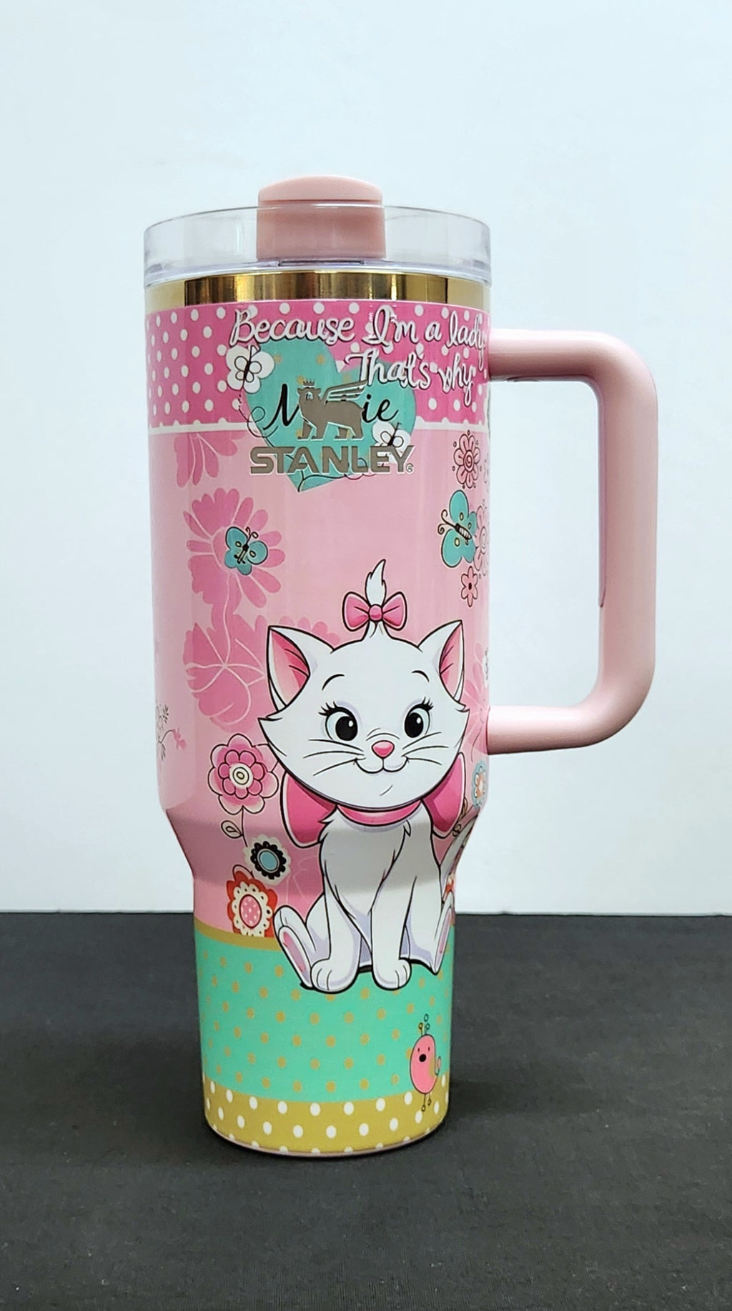 MARIE Stainless Steel Tumbler Cups | 40 oz | White Cat