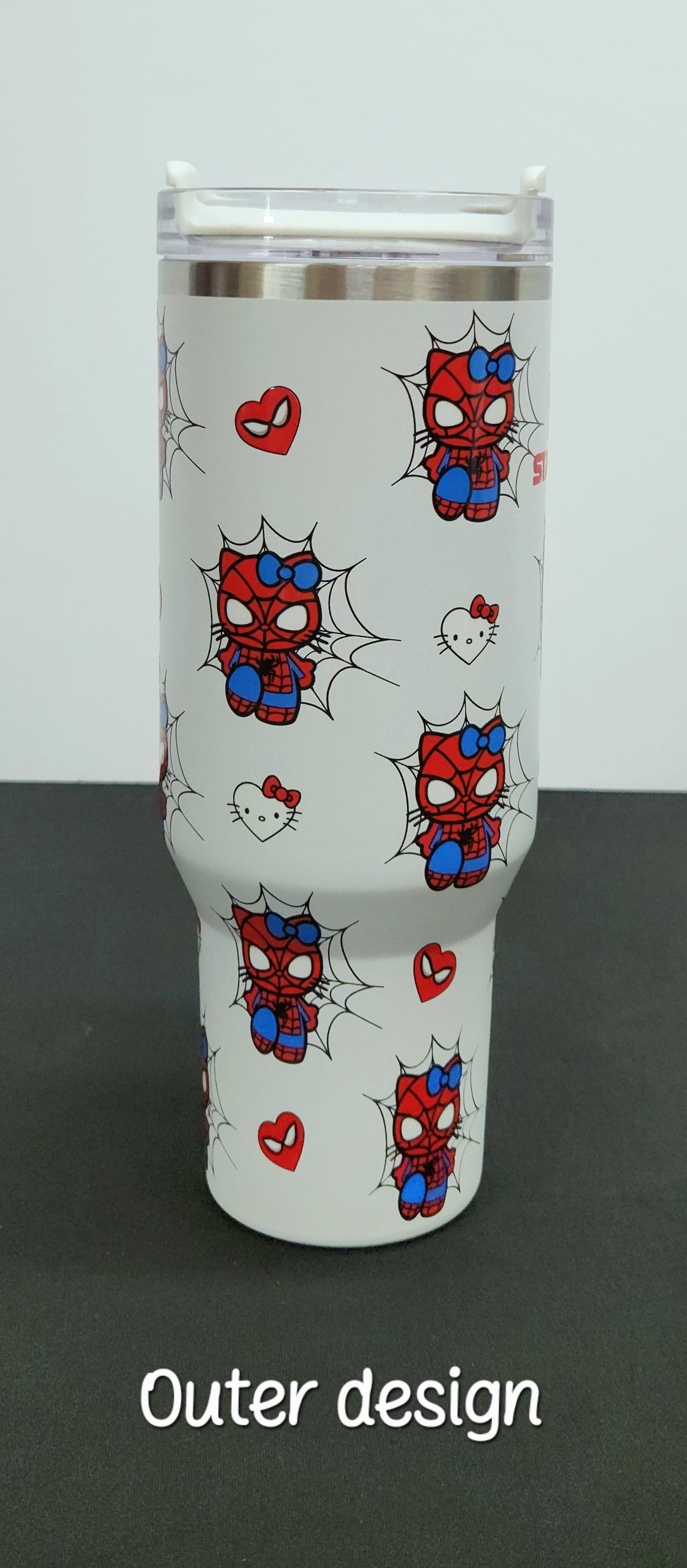 HELLO KITTY SPIDERMAN Stainless Steel Tumbler Cup | 40 oz