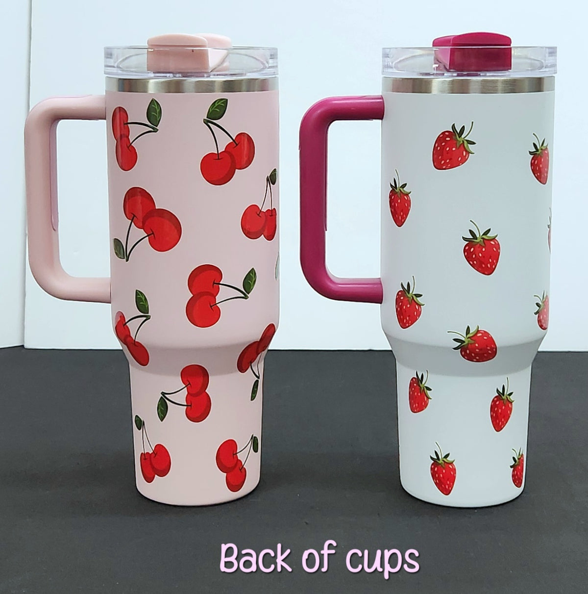 CHERRIES & STRAWBERRIES Stainless Steel Tumbler Cups | 40 oz
