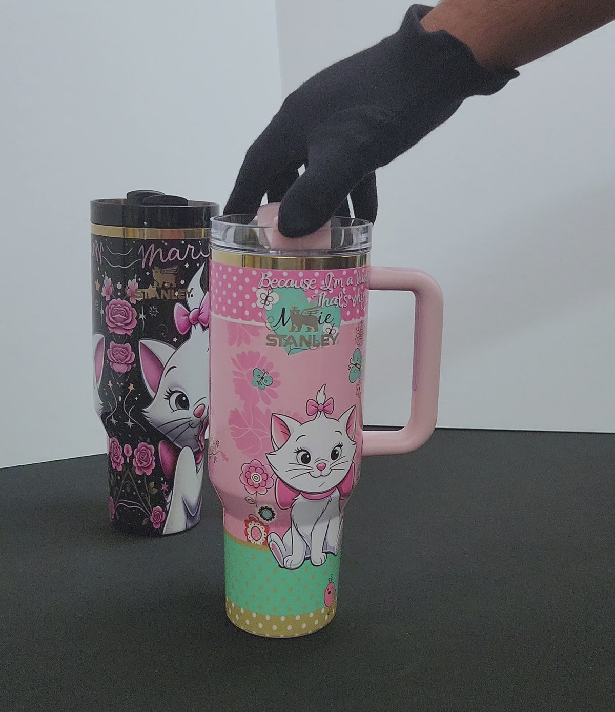 MARIE Stainless Steel Tumbler Cups | 40 oz | White Cat