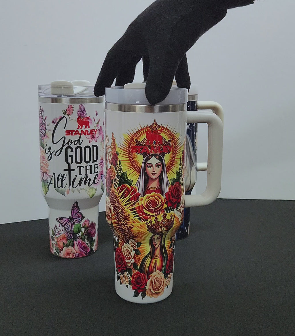 RELIGION Stainless Steel Tumbler Cups | 40 oz | GUADALUPE, GOD IS GOOD ALL THE TIME, VIRGIN MARY