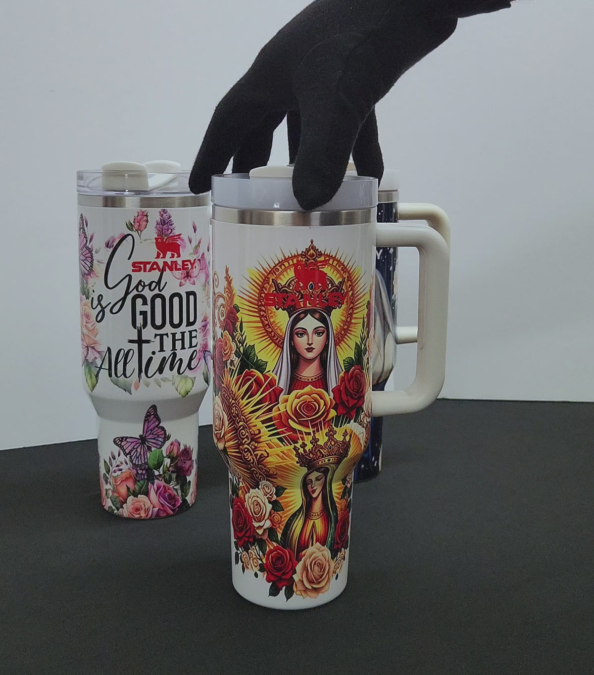 RELIGION Stainless Steel Tumbler Cups | 40 oz | GUADALUPE, GOD IS GOOD ALL THE TIME, VIRGIN MARY